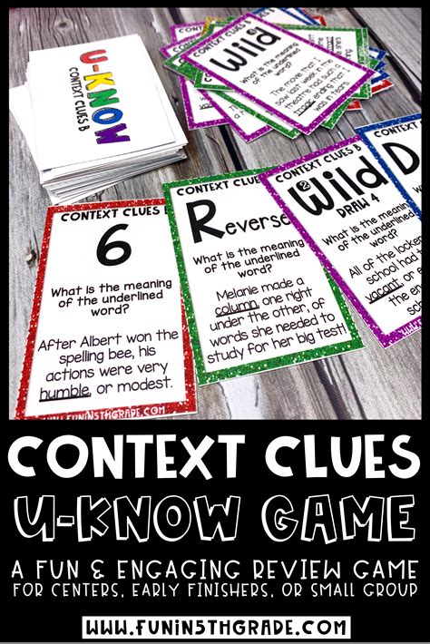 Context Clues Game L.3.4a Finding The Meaning With Clue Words