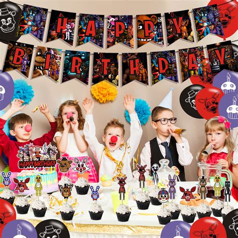 Freddy Happy Birthday Supplies, Five Nights at Freddy Birthday Banner ...