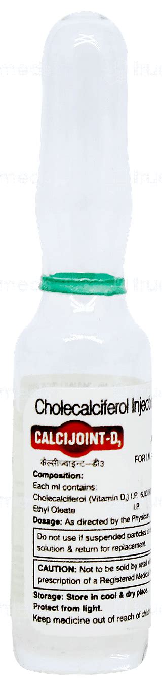Calcijoint D3 Injection 1 Ml - Uses, Side Effects, Dosage, Price | Truemeds