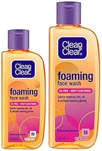 Clean & Clear Foaming Facewash for Oily Skin, Brown, 240ml & Clean ...
