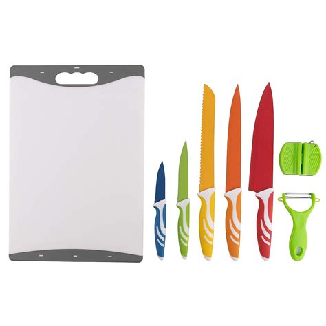 Buy Homeries Kitchen Knife Set (5 Piece) with Cutting Board, Peeler ...
