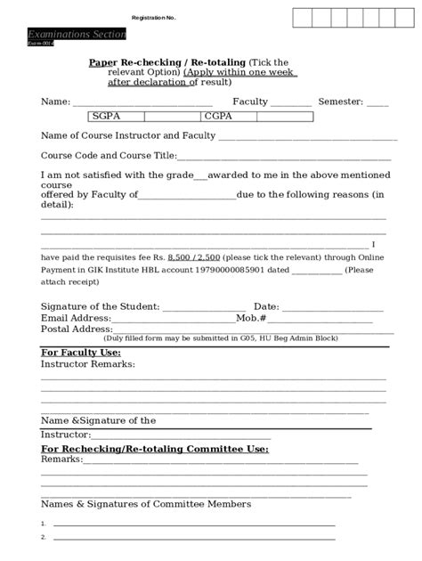 Paper Re-checking / Re-totaling (Tick the relevant Option) (Apply ...