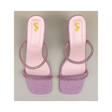 Buy Shoe that fits you Pink Shimmer Block Heels Online