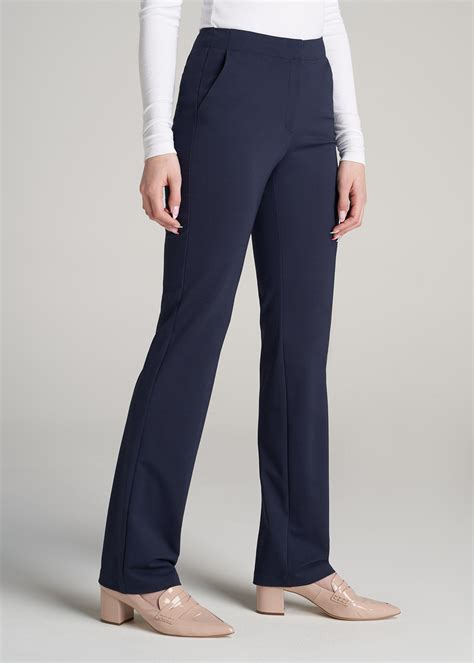 Slacks for Women: Tall lady Straight Leg Navy Pants | American Tall