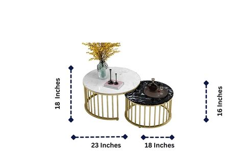 Black & White Marble Top Nesting Tables with Geometric Base - Punam ...