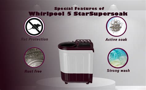 Whirlpool 7 KG 5 Star, Supersoak Technology Semi Automatic Top Load ...