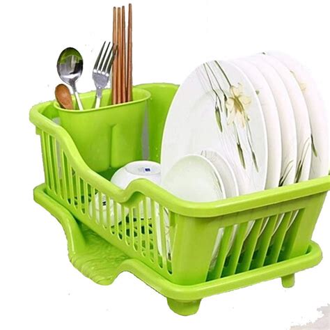 Buy swabs® 3 in 1 Large Sink Set Dish Rack Drainer with Tray for ...