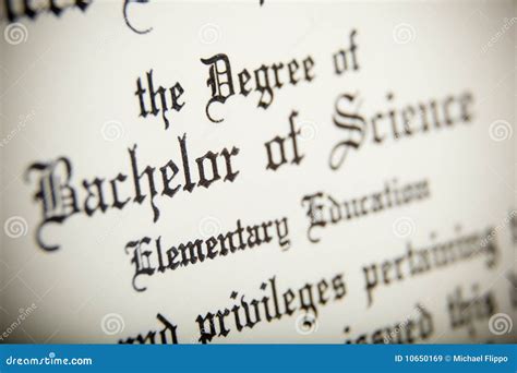 A Macro of a Bachelor of Science Degree Stock Image - Image of achieve ...