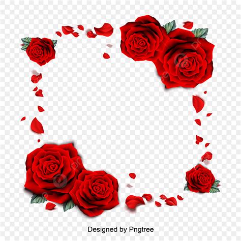 Valentines Day Border Vector Hd PNG Images, Vector Illustration Of Red ...