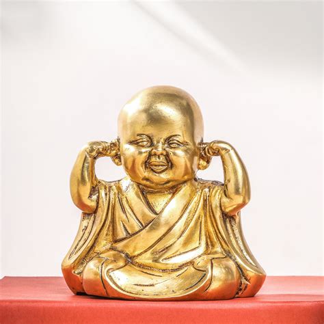 Brass Monks Baby Buddha Statues Set (5.5 Inch) – Vedansh Craft
