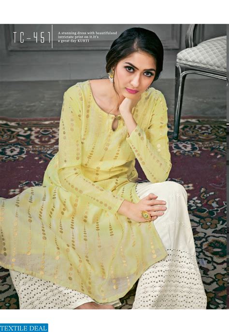 KARMA TRENDZ TUCUTE 450-457 SERIES SILK COTTON KURTI WITH PLAZZO TRADER ...