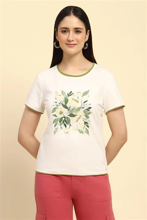 Cream Embroidered Cotton Top – Global Republic
