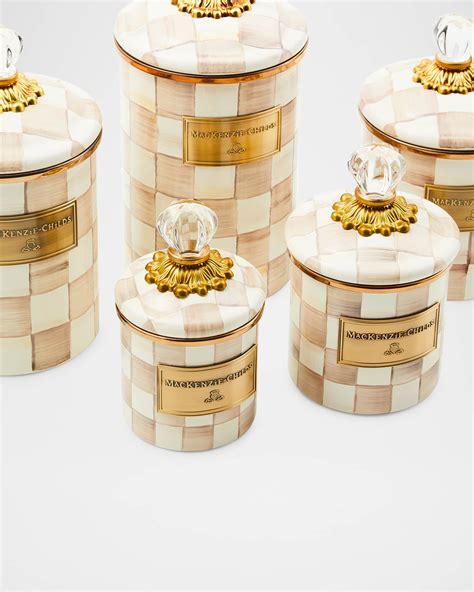 MacKenzie-Childs Mocha Check Large Canister | Neiman Marcus