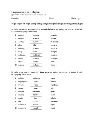 Kasingkahulugan Ng Mababa - Fill Online, Printable, Fillable, Blank ...