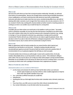 Fillable Online How to Obtain Letters of Recommendation from Faculty ...