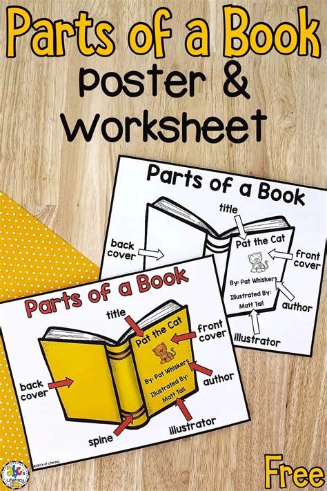 Parts of a Book Poster & Worksheet (Free Printables) - Worksheets Library
