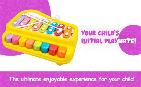 Buy 2 in 1 Musical Xylophone and Mini Piano, Non Toxic, Non-Battery ...