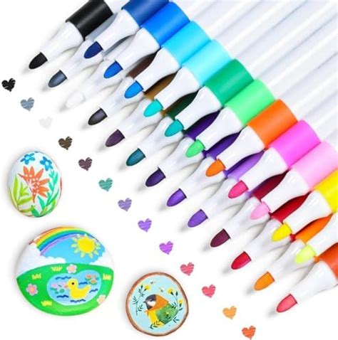 HOBBY INDIA Colourful Waterproof Acrylic Pen 12 Shades -Paint Pen ...