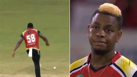 Watch: Odean Smith kicks the ball away, gives batting team 2 free runs ...