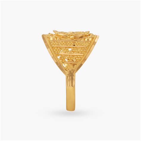 Floral Gold Finger Ring