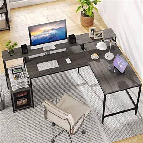 Tribesigns L Shaped Desk Computer Desk with Monitor | Ubuy India