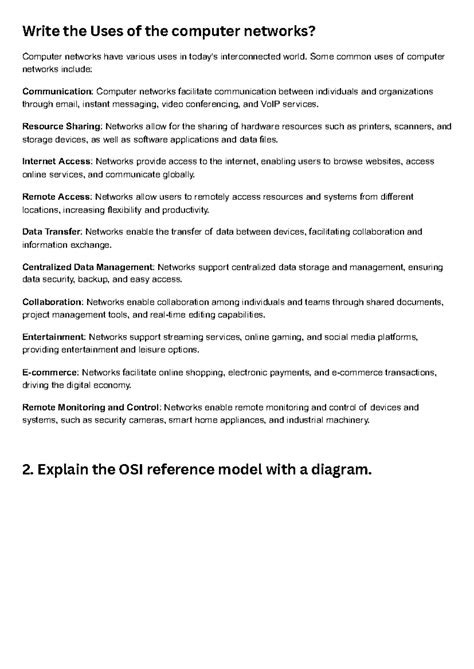 Module 1 - Write the Uses of the computer networks? Computer networks ...