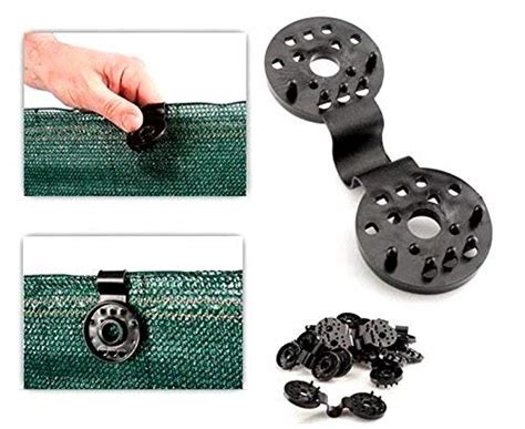 JOYEYOU Round-Shape Clips Black 50pcs for Anchoring Shade Cloth and ...