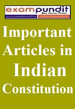 List of Important Articles in Indian Constitution PDF