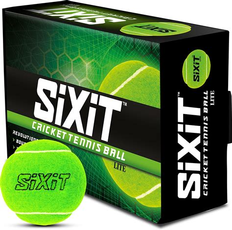 Sixit Lite Cricket Tennis Ball - Pack of 6 , Green , Material : Rubber ...