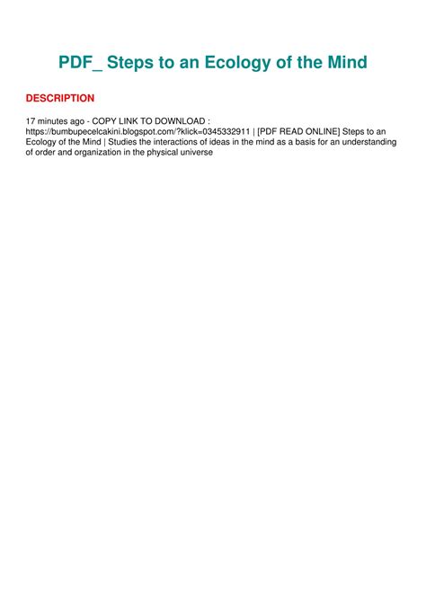 PPT - PDF_ Steps to an Ecology of the Mind PowerPoint Presentation, free download - ID:12737235