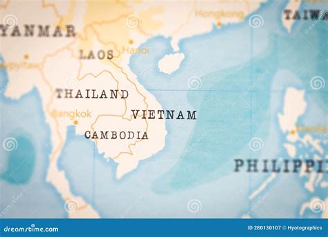 The Realistic Map of Vietnam. Stock Illustration - Illustration of ...
