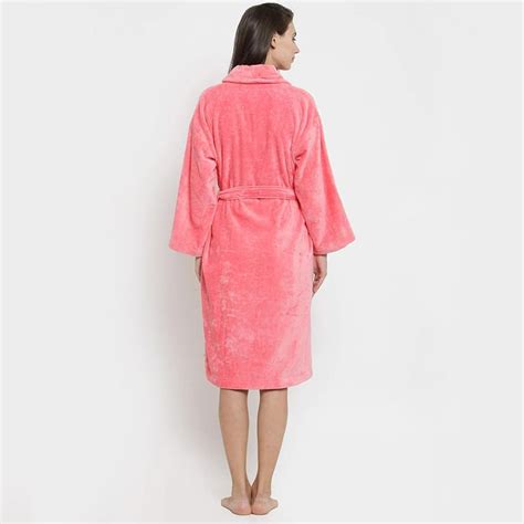 Buy TRIDENT Classic Pink Solid Cotton Bathrobe from Trident at just INR ...