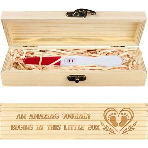 MAGICALCUTDIE Pregnancy Test Keepsake Box Love Footprints Wooden ...