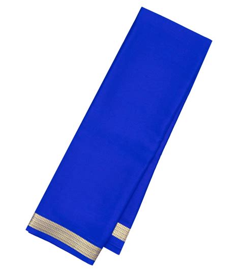 Blue Mysore Silk Saree With Floral Zari Border-MS3018 – RmKV Silks ...