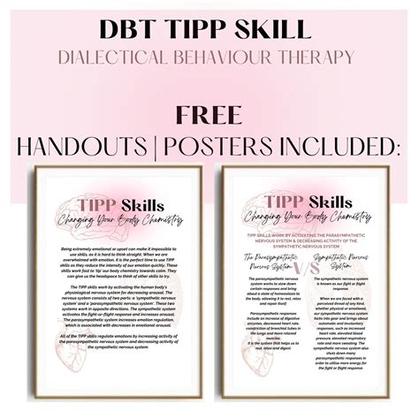 DBT TIPP Skill Posters | Handouts | Worksheets | Distress Tolerance ...