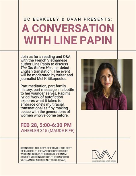 A Conversation with Line Papin, Maude Fife Room, Berkeley, 28 February ...
