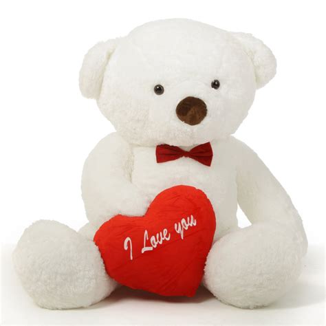 Buy Grabadeal 2 Feet Big White Teddy Bear with Red I Love You Heart ...