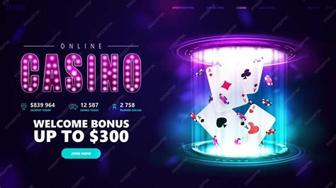 Online casino banner for website with button and playing cards with ...