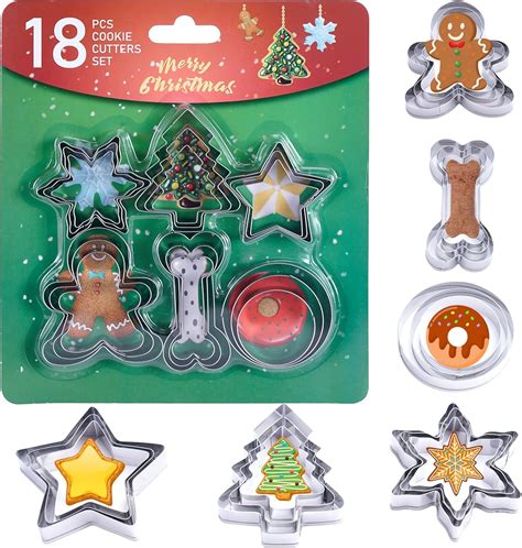 Amazon.com: 18Pcs Christmas Cookie Cutters-Holiday Cookie Cutters-430 ...