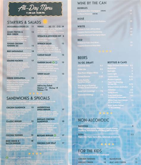 Menu at Zimmie’s Bar & Grill, Orlando, Vistana Centre Dr