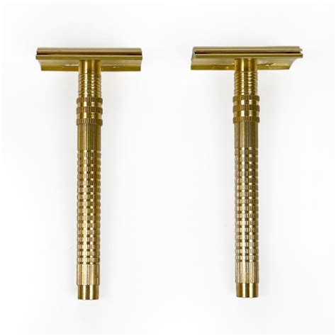 Tinku Double Edge Brass Safety Razor (T2-604G) (Pack of 2) Golden ...