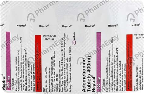 Heptral 400 MG Tablet (10): Uses, Side Effects, Price & Dosage | PharmEasy