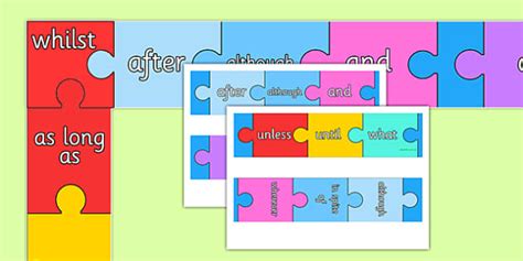 Conjunctions Jigsaw Themed Display Borders