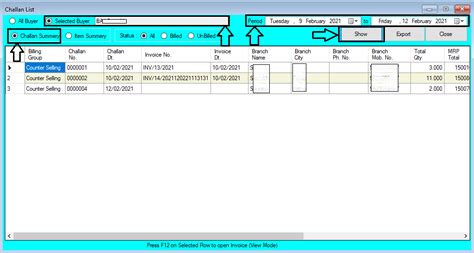 Challan List Help Guide