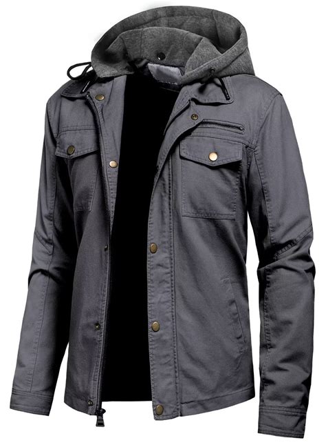 Wantdo Men's Spring Jacket Lightweight Cotton Casual Coat Navy 2XL ...
