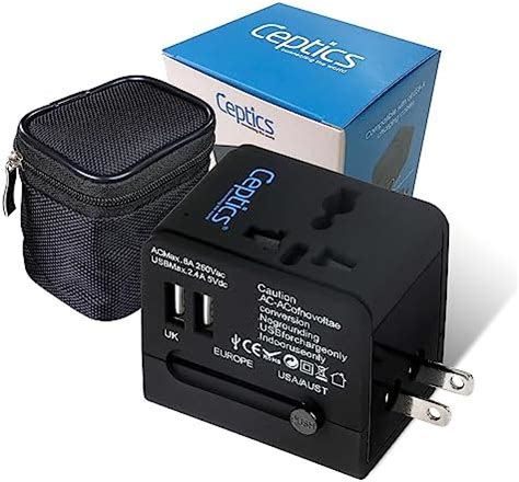 Ceptics Travel Adapter India to Universal Travel Adapter with 2 USB ...