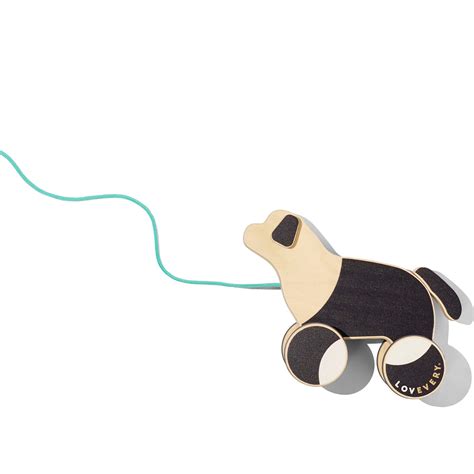 Loveverythe Pull Pup Wooden Push Pull Toy Black White Natural ...