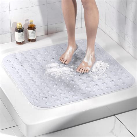 HITSLAM Square Shower Mat Non Slip, 53x53cm Bath Mat for Tub with ...