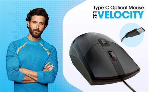 Amazon.in: Buy ZEBRONICS Zeb-Velocity Type C Optical Mouse with High ...