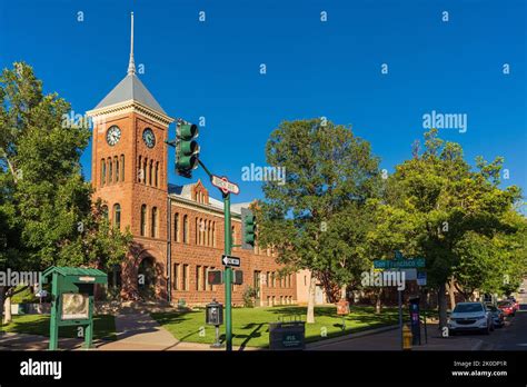 FLAGSTAFF , AZ, USA - SEPTEMBER 1 2022: Red sandstone Coconino County ...